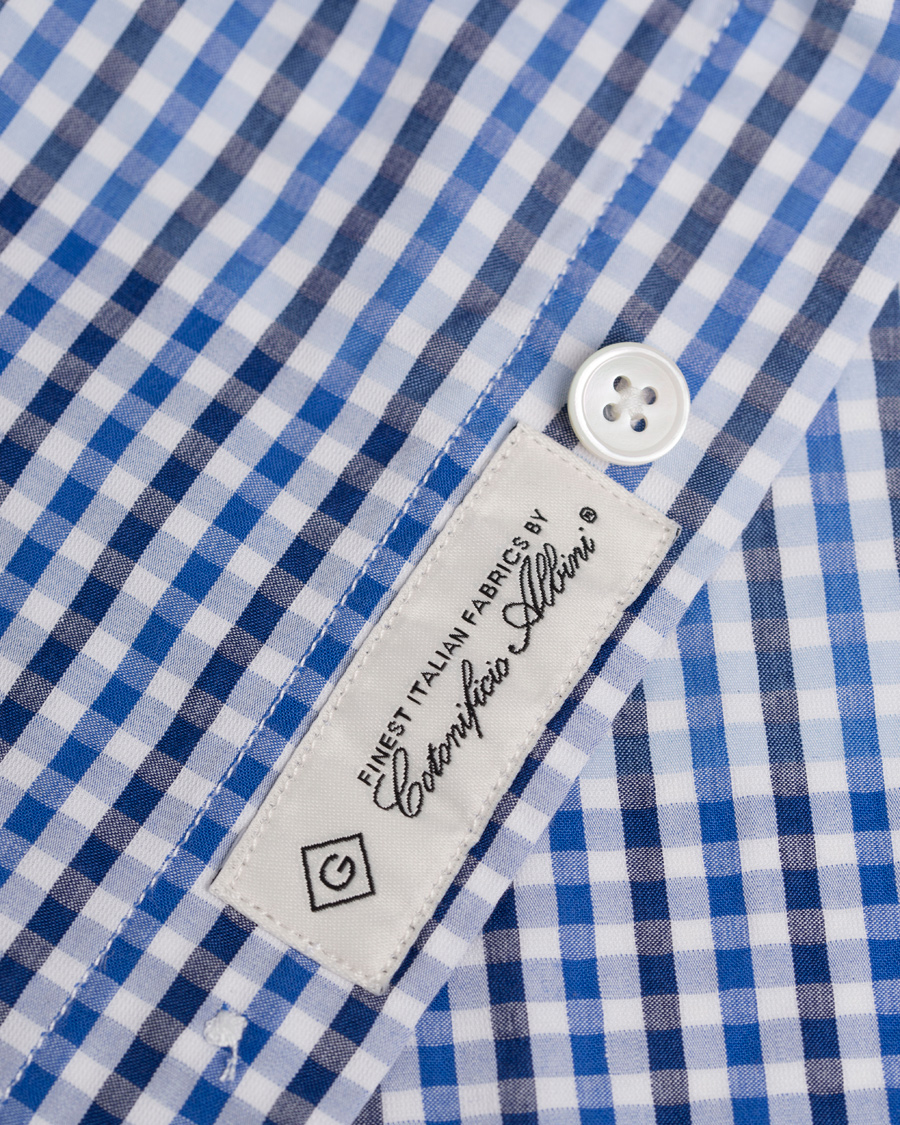 Homme | Chemises | GANT Diamond G | Check Block Fitted Body Shirt Yale Blue