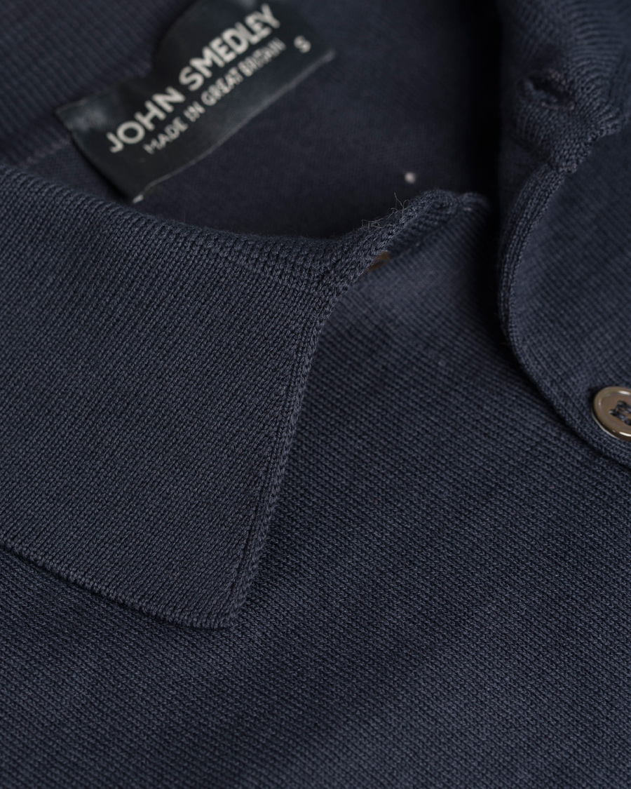 Homme | Polos | John Smedley | Adrian Slim Fit Sea Island Polo Navy