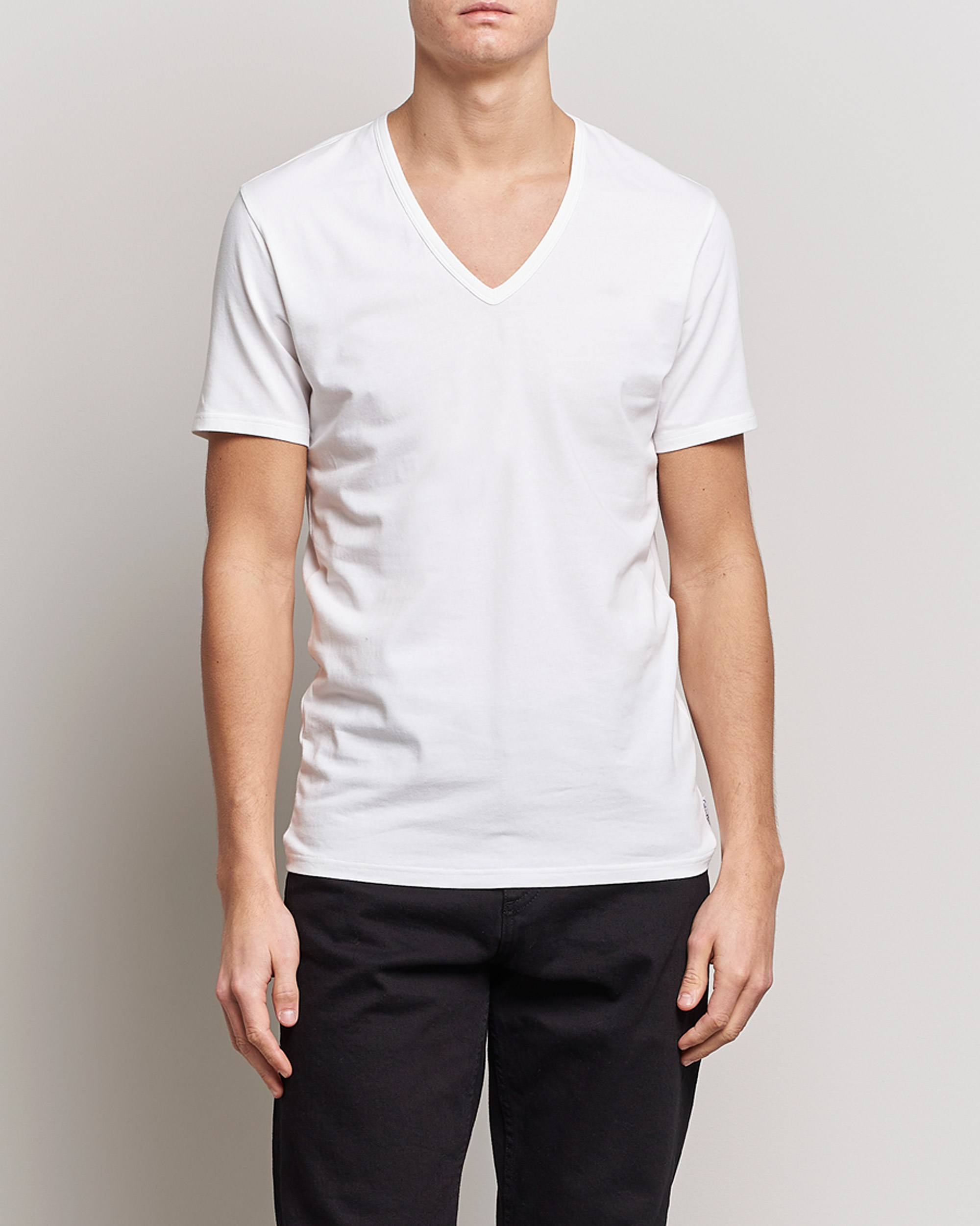 Homme | T-shirts | Calvin Klein | Cotton V-Neck Tee 2-Pack White
