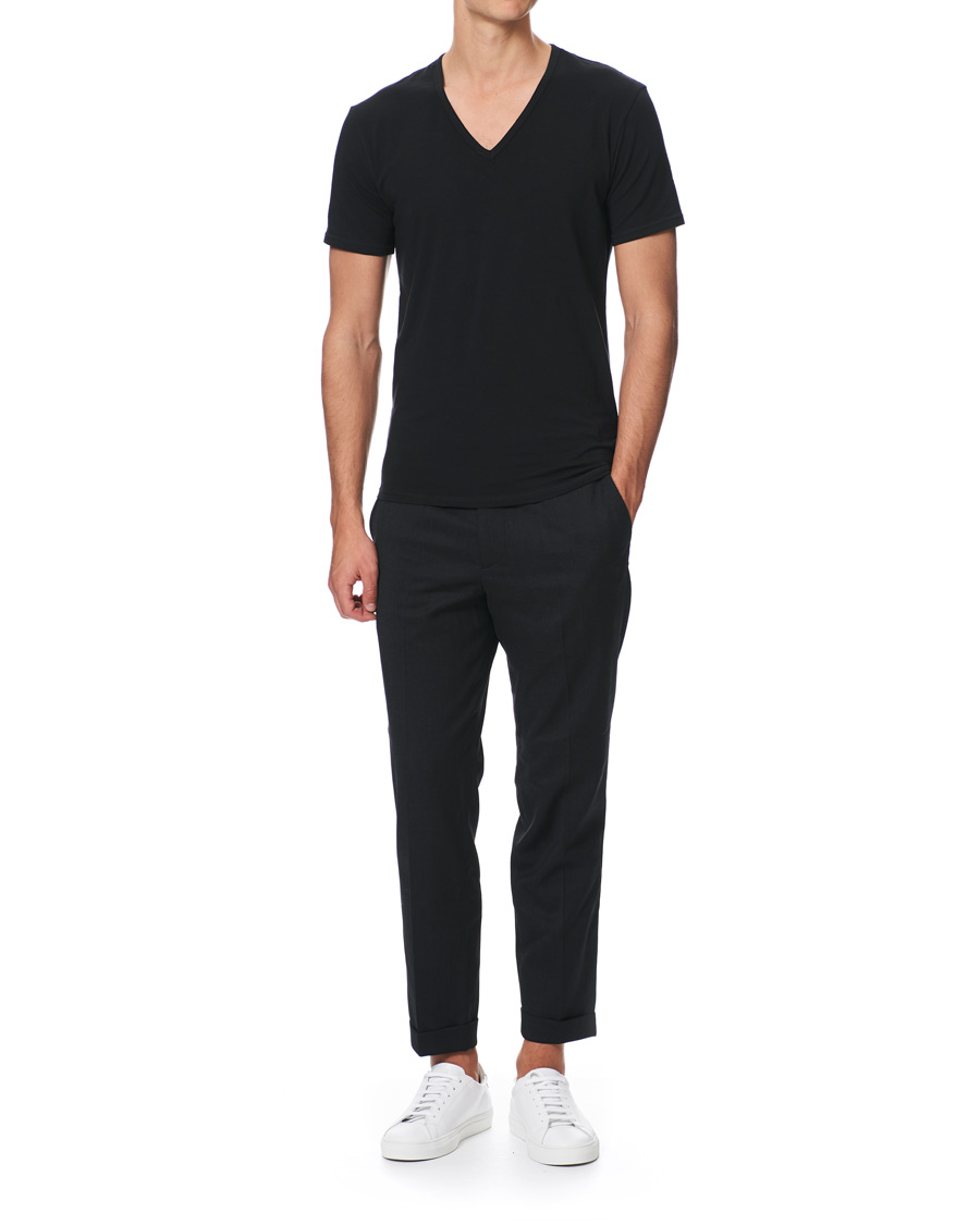 Homme | T-shirts | Calvin Klein | Cotton V-Neck Tee 2-Pack Black