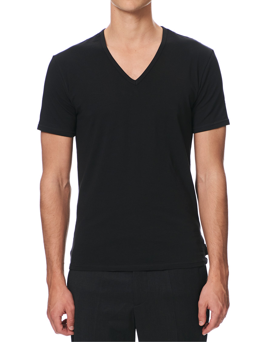 Homme | T-shirts | Calvin Klein | Cotton V-Neck Tee 2-Pack Black