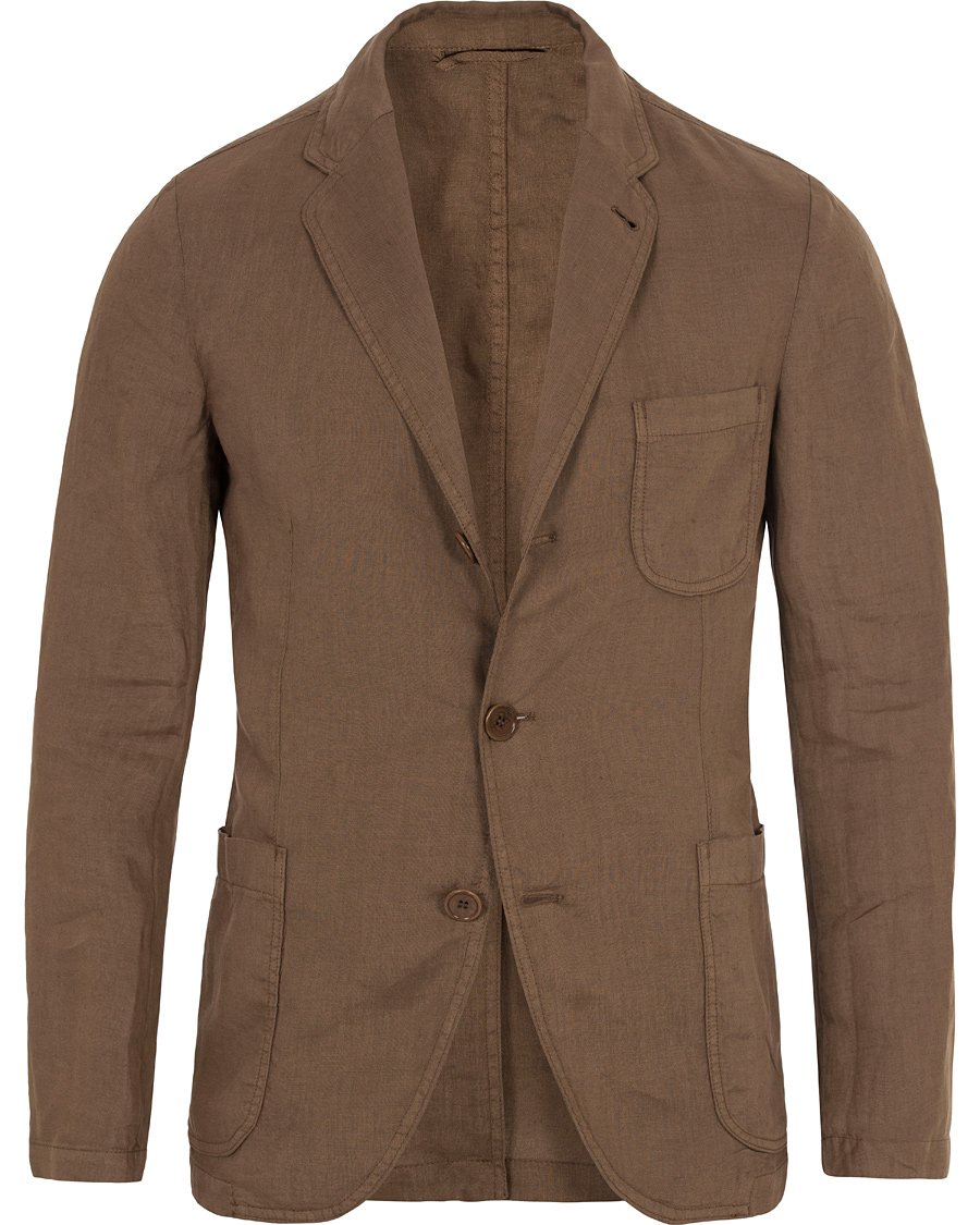 Homme | Blazers | Aspesi | Samuraki Linen Blazer Dark Brown