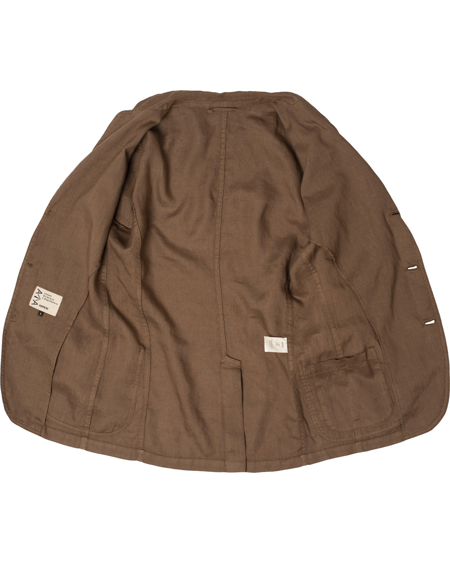 Homme | Blazers | Aspesi | Samuraki Linen Blazer Dark Brown
