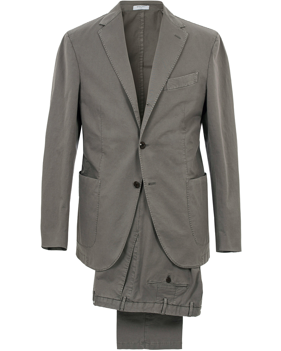 Homme | Costumes | Boglioli | Coat Patch Pocket Cotton/Linen Suit Light Grey