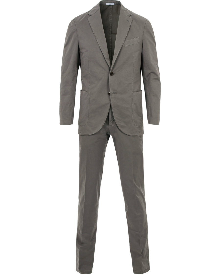 Homme | Costumes | Boglioli | Coat Patch Pocket Cotton/Linen Suit Light Grey