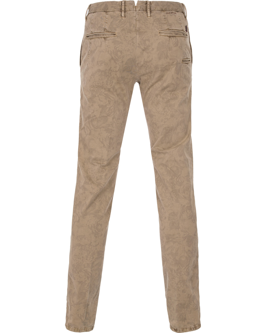 Homme | Pantalons | Incotex | Slim Fit Overdyed Printed Flower Slacks Khaki