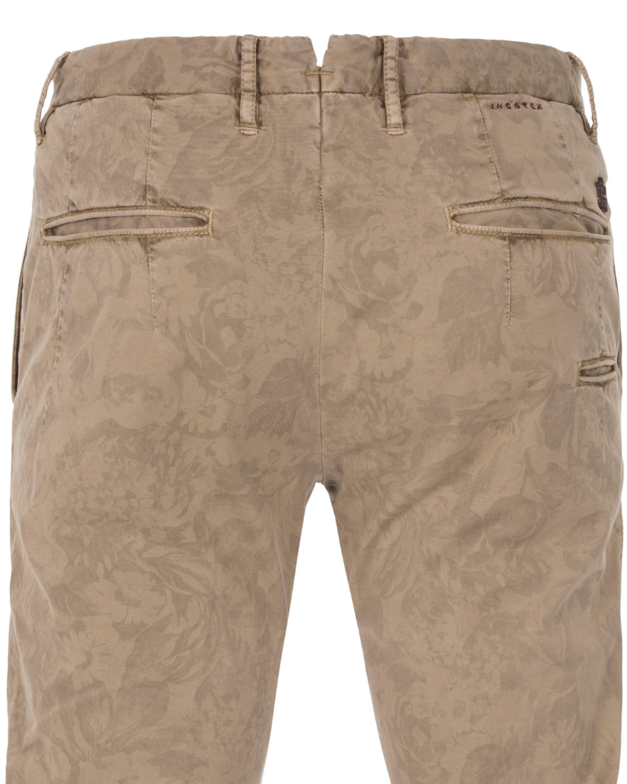 Homme | Pantalons | Incotex | Slim Fit Overdyed Printed Flower Slacks Khaki