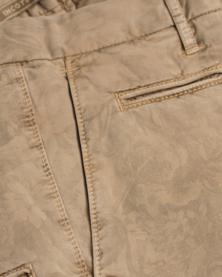 Homme | Pantalons | Incotex | Slim Fit Overdyed Printed Flower Slacks Khaki