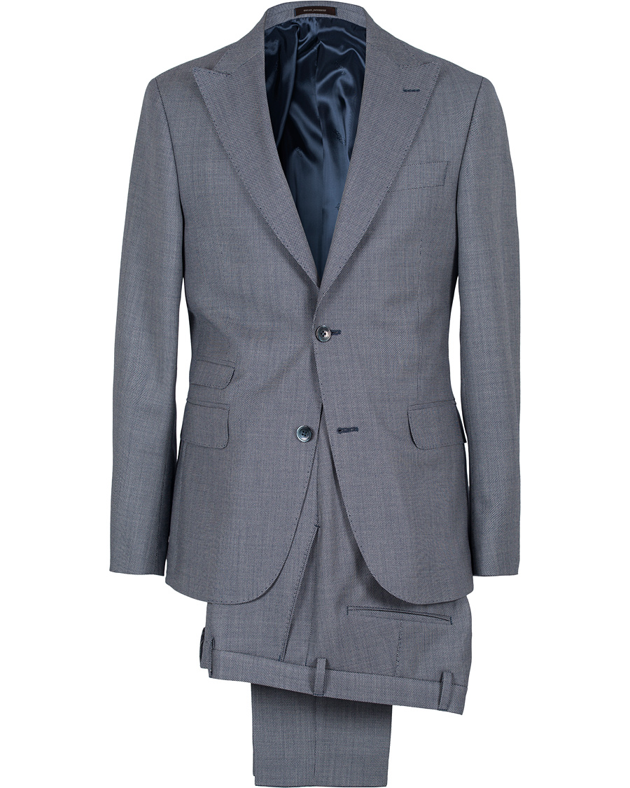 Homme | Costumes | Oscar Jacobson | Elmer Goose Eye Suit Blue/White