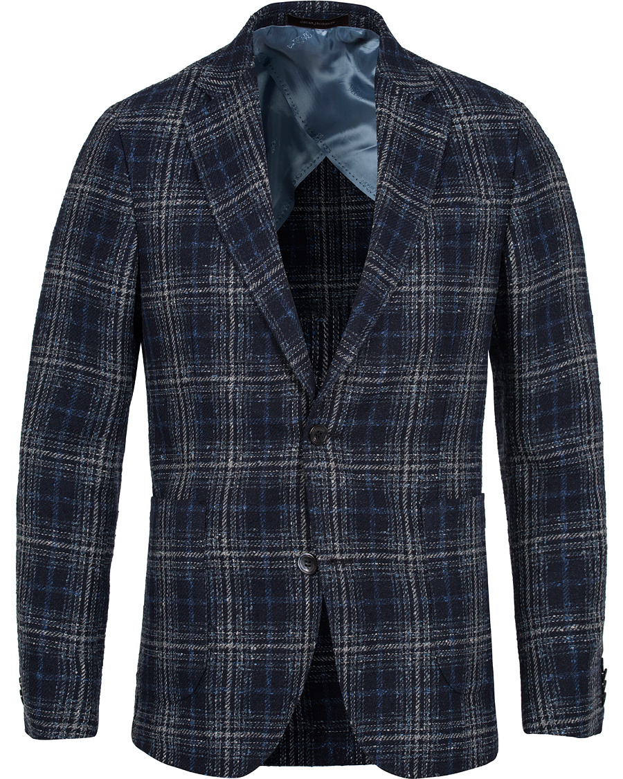 Homme | Blazers | Oscar Jacobson | Einar Big Check Patch Pocket Blazer Blue