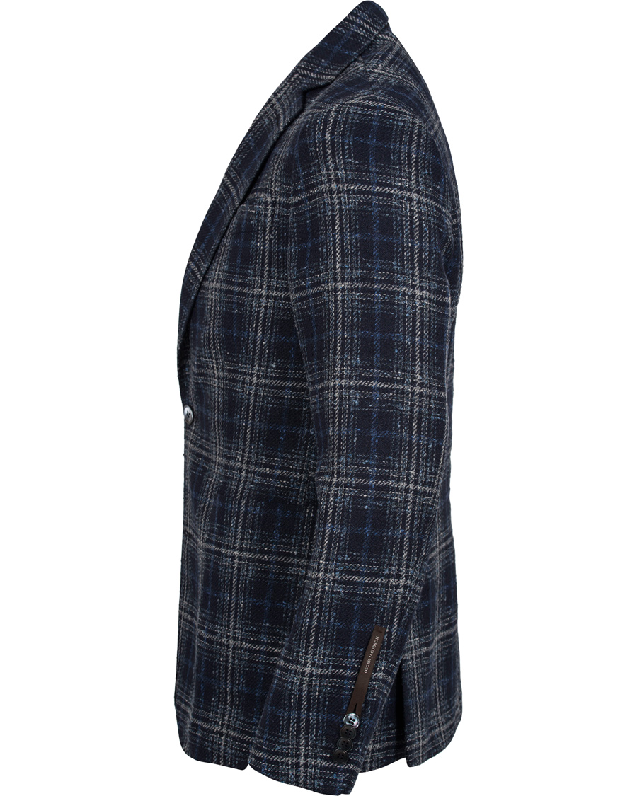Homme | Blazers | Oscar Jacobson | Einar Big Check Patch Pocket Blazer Blue