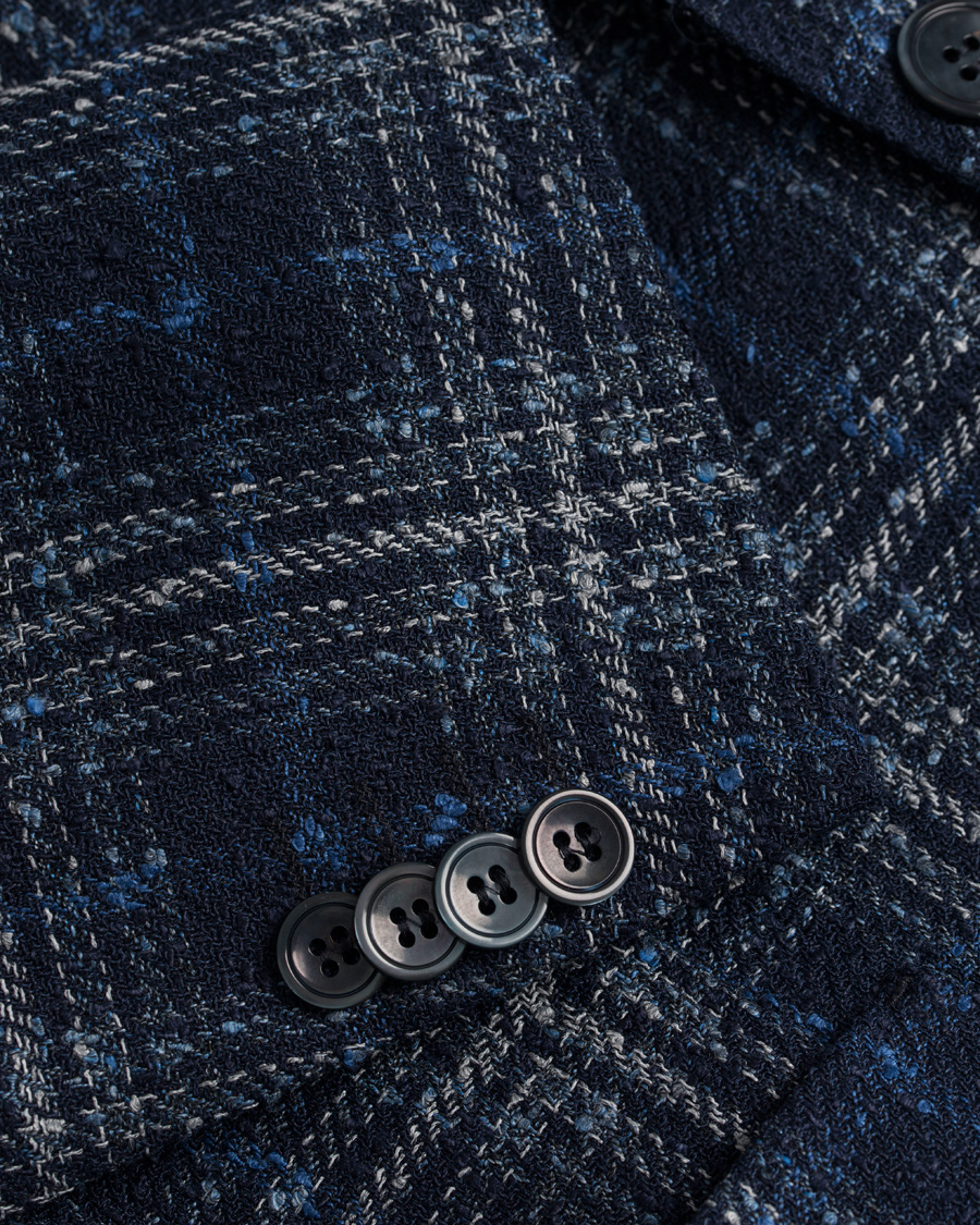 Homme | Blazers | Oscar Jacobson | Einar Big Check Patch Pocket Blazer Blue