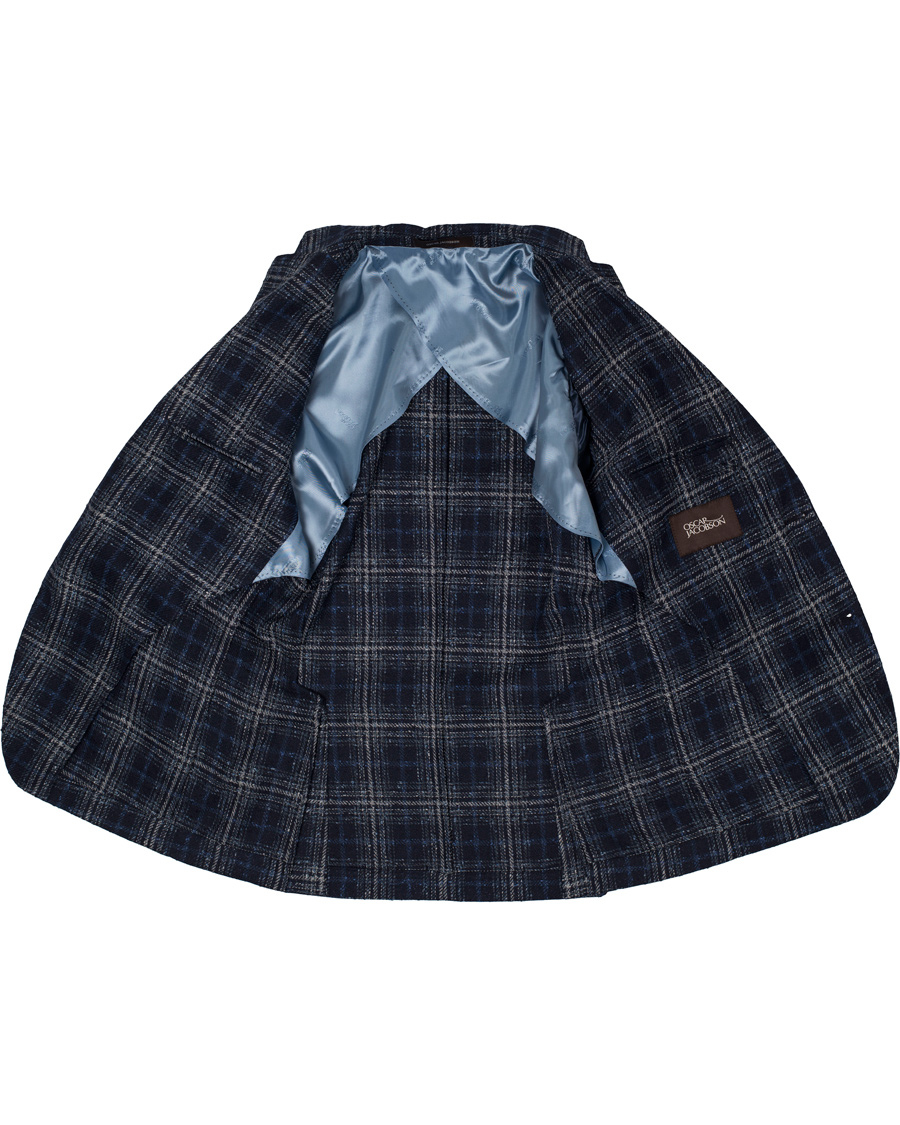 Homme | Blazers | Oscar Jacobson | Einar Big Check Patch Pocket Blazer Blue