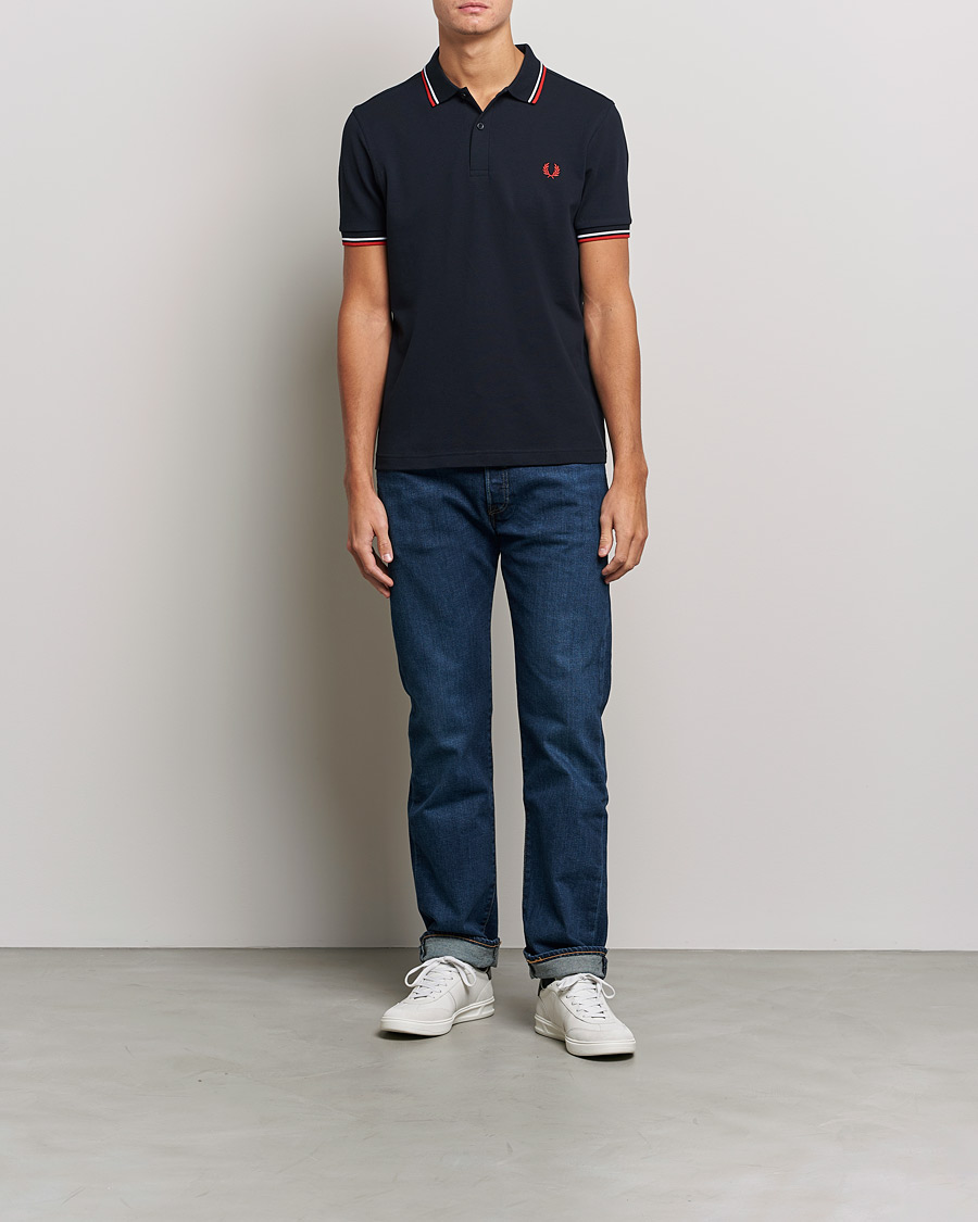 Homme | Polos | Fred Perry | Twin Tipped Polo Shirt Navy