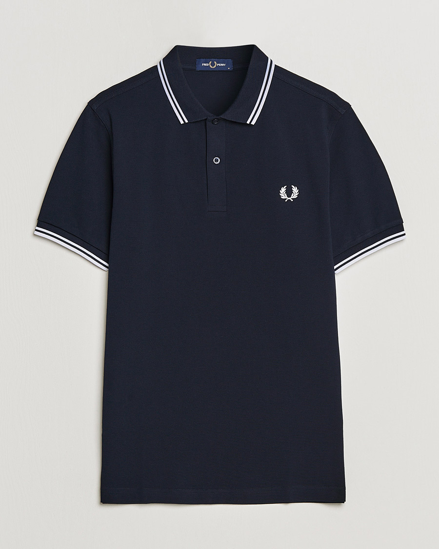 Homme | Polos | Fred Perry | Twin Tipped Polo Shirt Navy/White
