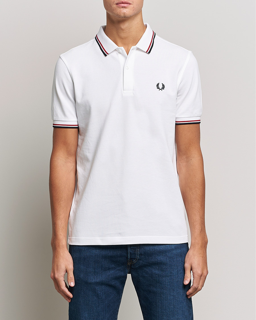 Homme |  | Fred Perry | Twin Tipped Polo Shirt White