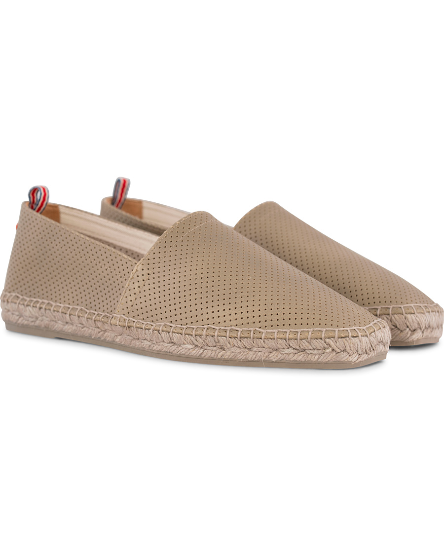 Homme | Castañer Pablo Perforated Nappa Leather Espadrilles Piedra | Castañer | Pablo Perforated Nappa Leather Espadrilles Piedra
