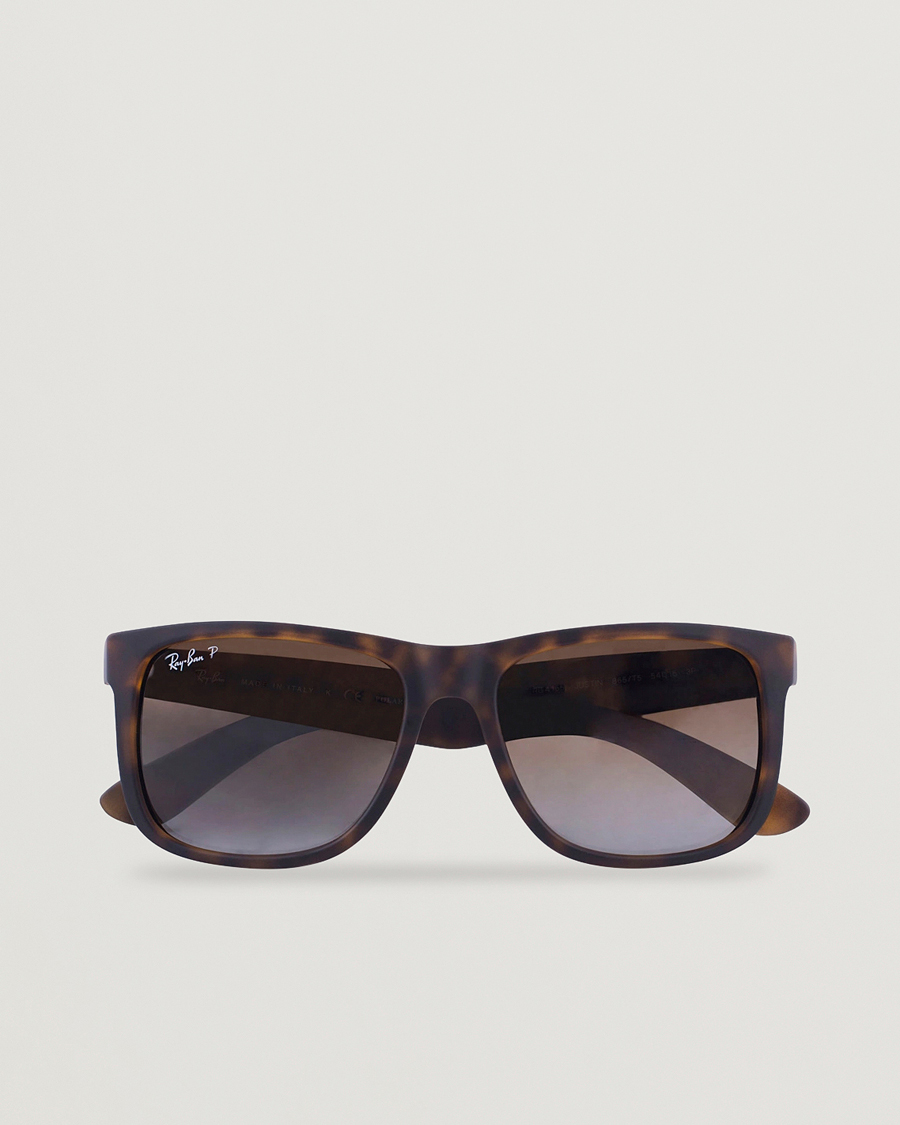 Homme | Lunettes De Soleil | Ray-Ban | 0RB4165 Justin Polarized Wayfarer Sunglasses Havana/Brown