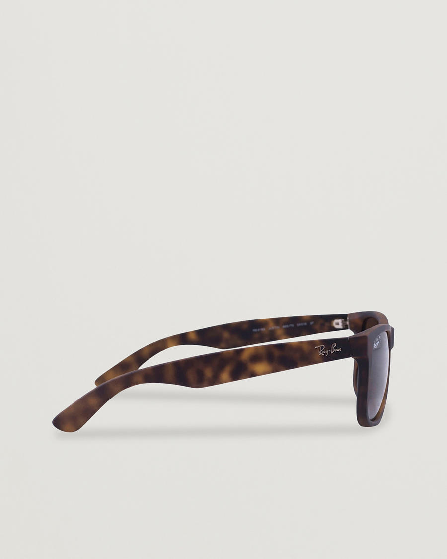 Homme | Lunettes De Soleil | Ray-Ban | 0RB4165 Justin Polarized Wayfarer Sunglasses Havana/Brown