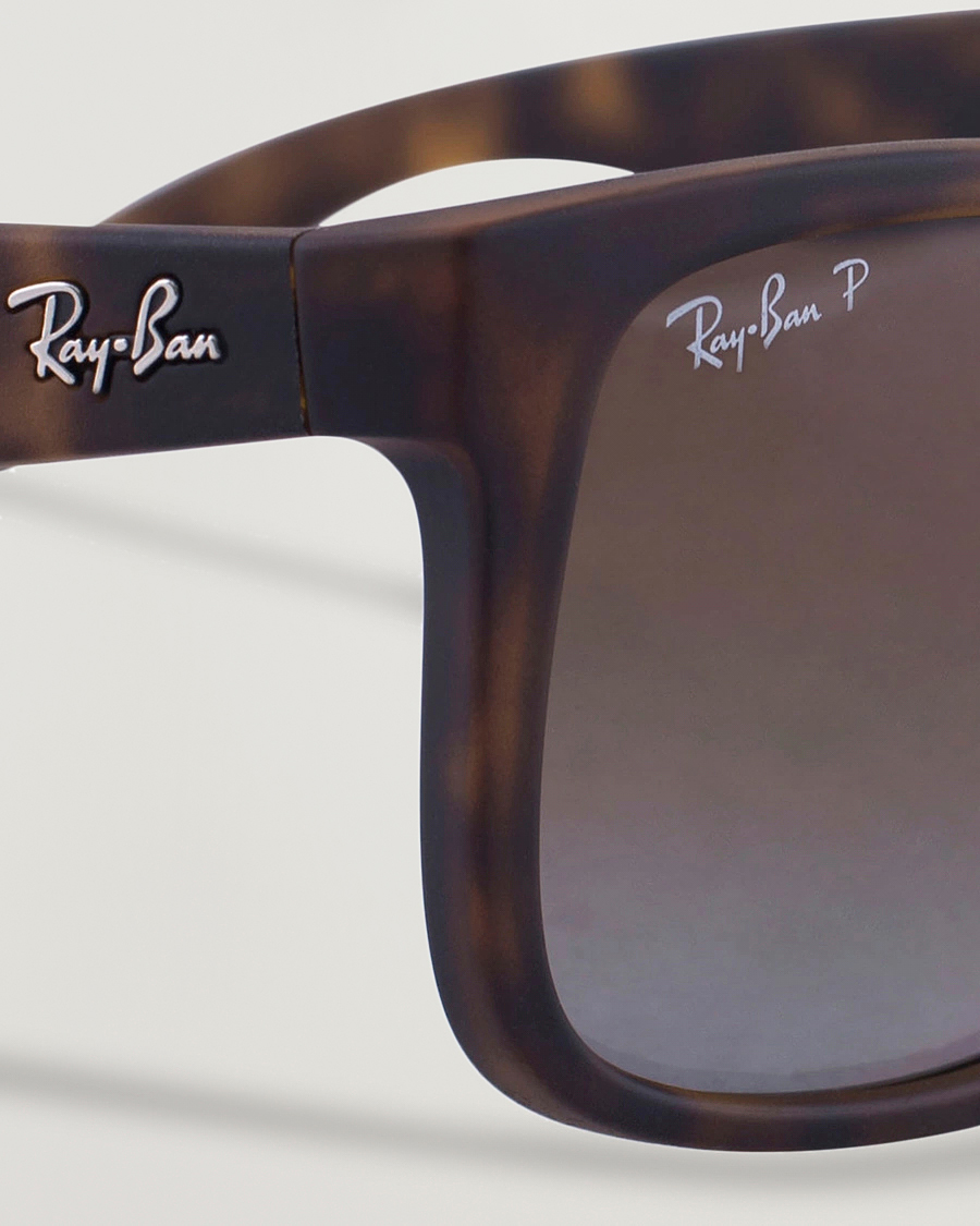 Homme | Lunettes De Soleil | Ray-Ban | 0RB4165 Justin Polarized Wayfarer Sunglasses Havana/Brown