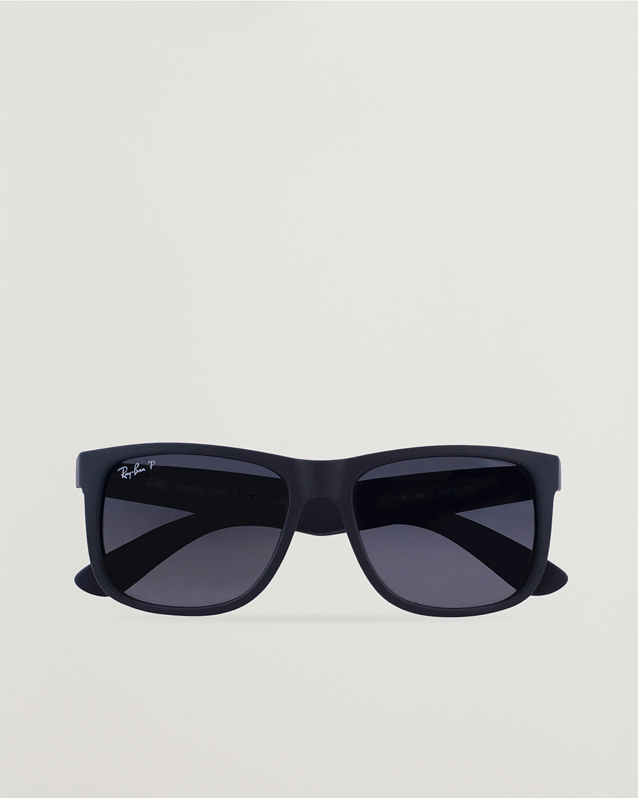 Homme | Lunettes De Soleil | Ray-Ban | 0RB4165 Justin Polarized Wayfarer Sunglasses Black/Grey