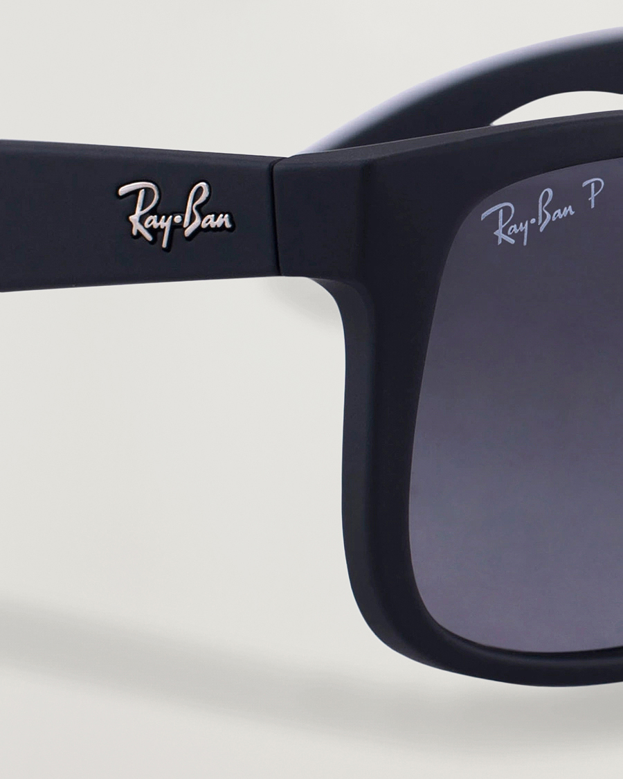 Homme | Lunettes De Soleil | Ray-Ban | 0RB4165 Justin Polarized Wayfarer Sunglasses Black/Grey