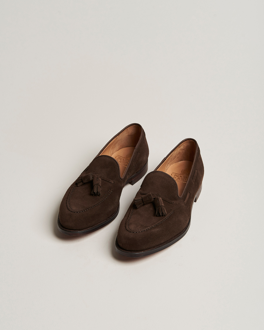Homme | Loafers | Crockett & Jones | Cavendish Tassel Loafer Dark Brown Suede