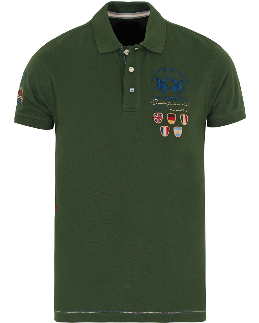 Homme | Polos | La Martina | Logo Polo Piqué Army Green