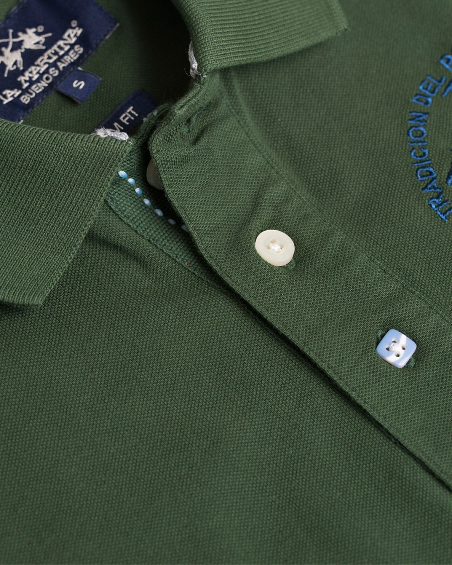 Homme | Polos | La Martina | Logo Polo Piqué Army Green