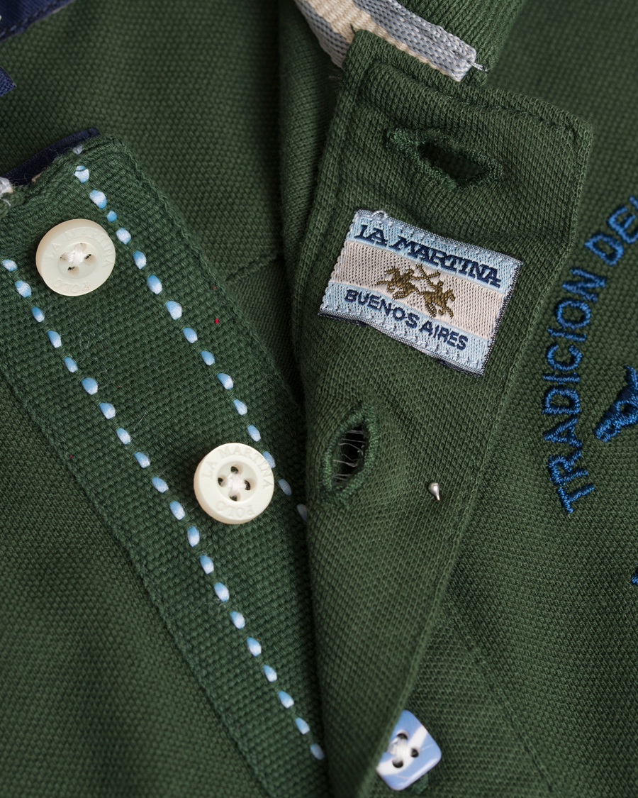 Homme | Polos | La Martina | Logo Polo Piqué Army Green