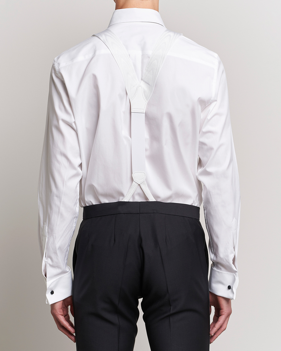 Homme | Bretelles | Albert Thurston | Moiré Braces 40mm White