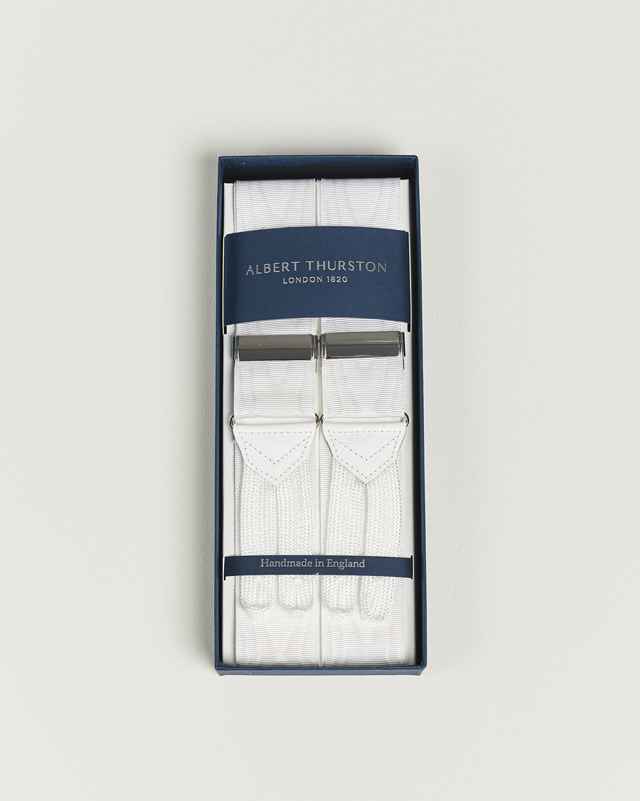 Homme | Bretelles | Albert Thurston | Moiré Braces 40mm White