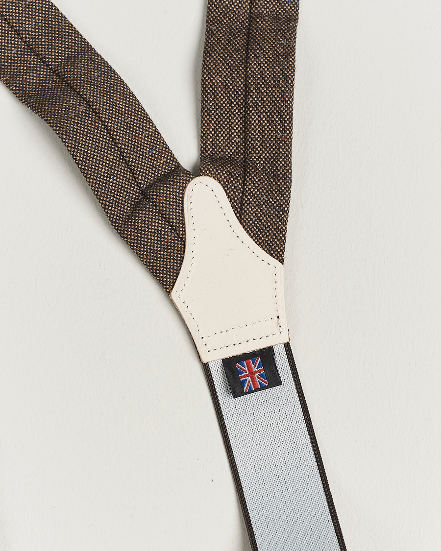Homme | Albert Thurston Donegal Tweed Braces 40mm Dark Brown | Albert Thurston | Donegal Tweed Braces 40mm Dark Brown