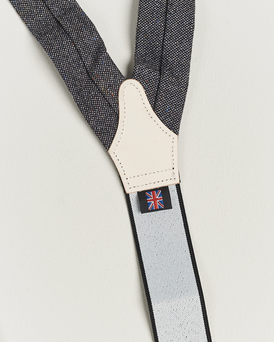 Homme | Albert Thurston Donegal Tweed Braces 40mm Dark Grey | Albert Thurston | Donegal Tweed Braces 40mm Dark Grey