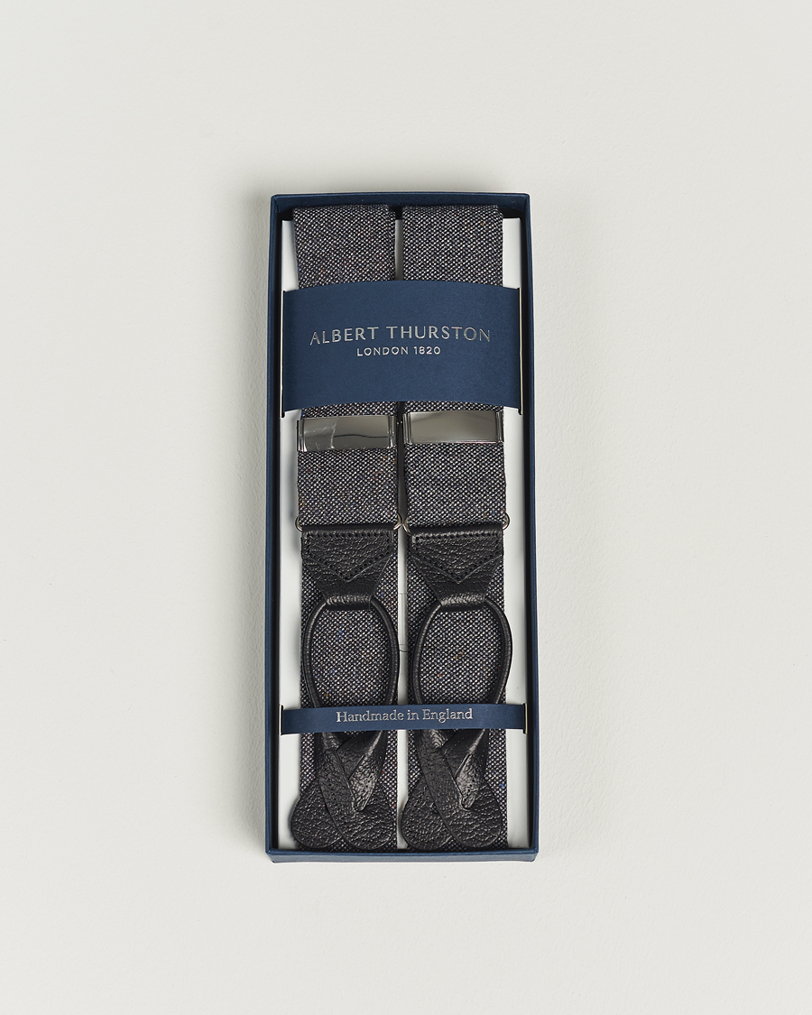 Homme | Albert Thurston Donegal Tweed Braces 40mm Dark Grey | Albert Thurston | Donegal Tweed Braces 40mm Dark Grey