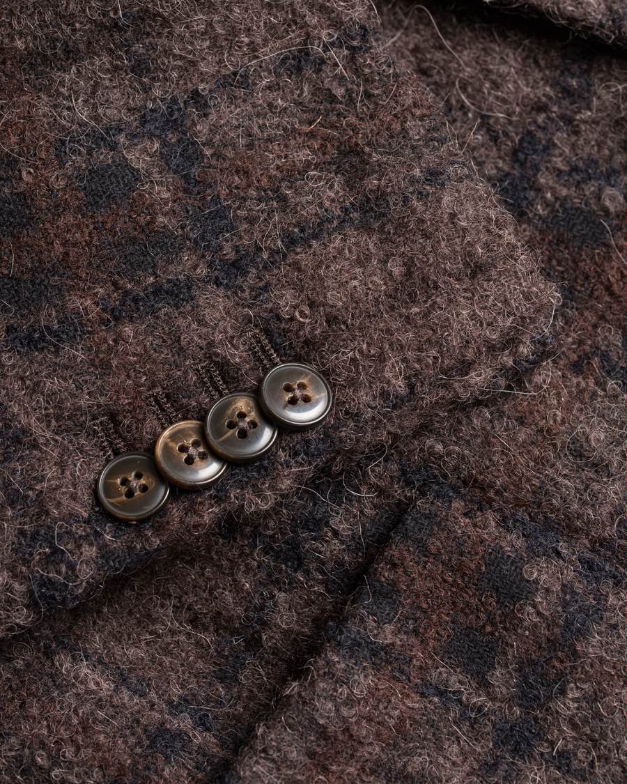 Homme | Blazers | L.B.M. 1911 | Jack Regular Wool Bouclé Check Blazer Dark Brown