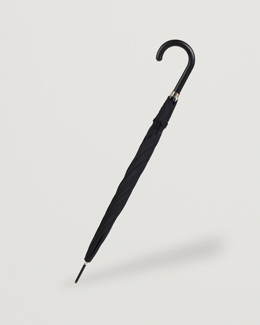 Homme | Fox Umbrellas Hardwood Automatic Umbrella Black | Fox Umbrellas | Hardwood Automatic Umbrella Black