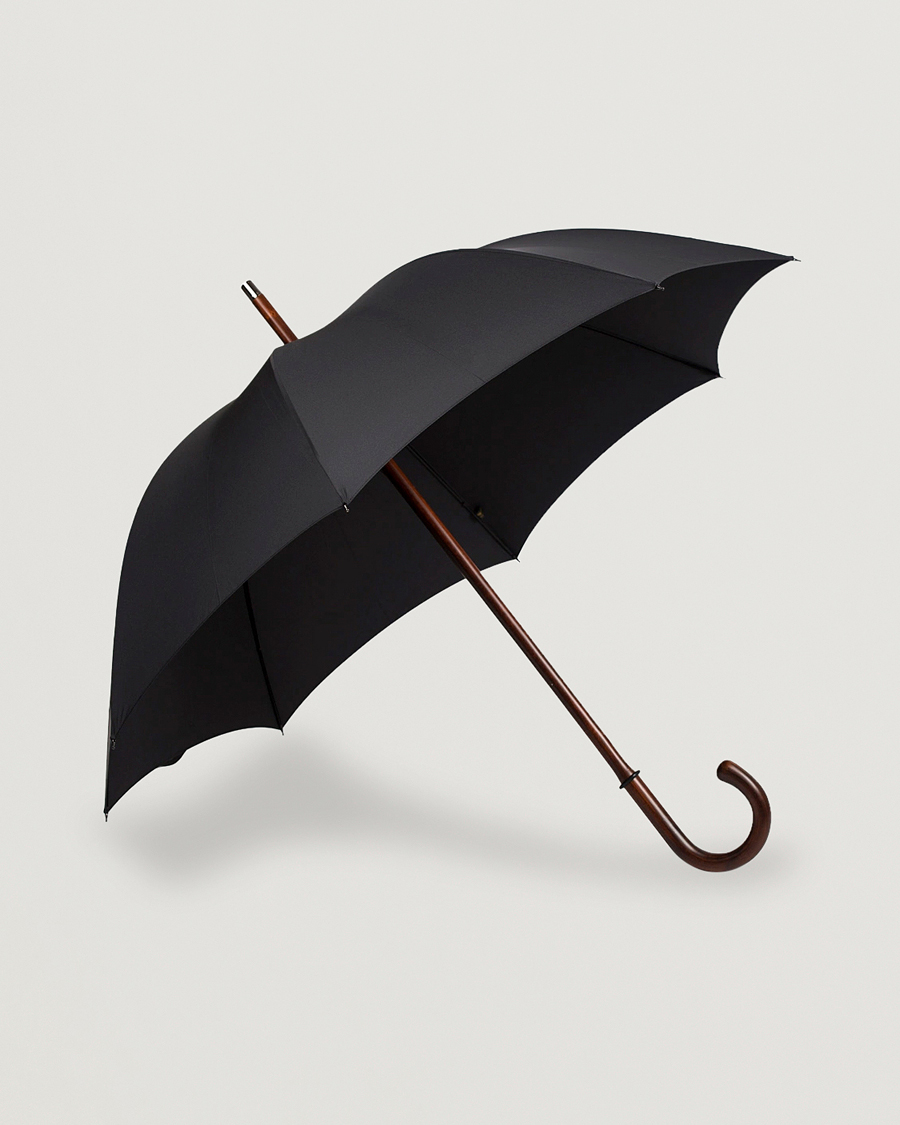 Homme | Parapluies | Fox Umbrellas | Polished Cherrywood Solid Umbrella Black