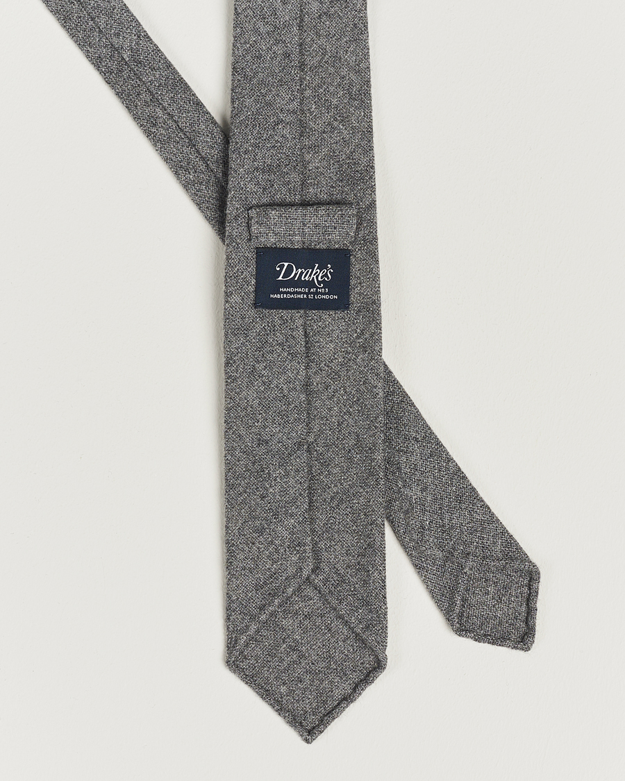 Homme | Drake's Cashmere 8 cm Tie Light Grey | Drake's | Cashmere 8 cm Tie Light Grey