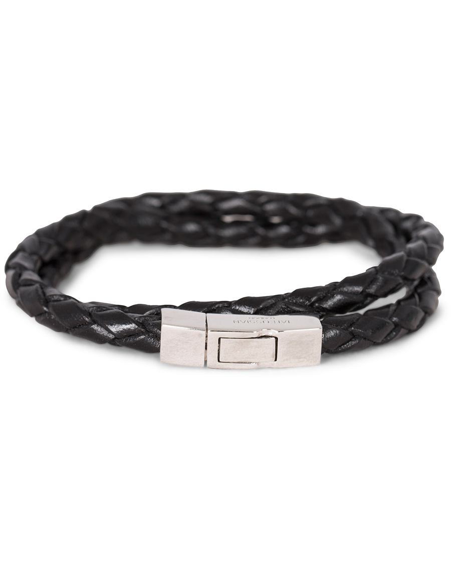 Homme | Tateossian Scoubidou Double Leather Bracelet Black | Tateossian | Scoubidou Double Leather Bracelet Black