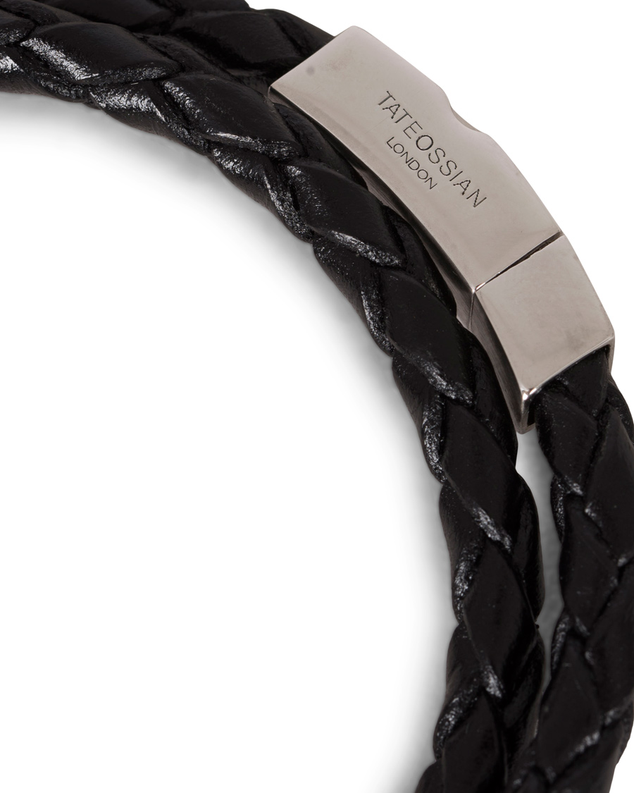Homme | Tateossian Scoubidou Double Leather Bracelet Black | Tateossian | Scoubidou Double Leather Bracelet Black
