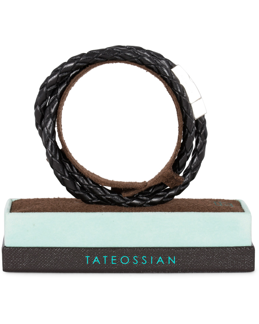 Homme | Tateossian Scoubidou Double Leather Bracelet Black | Tateossian | Scoubidou Double Leather Bracelet Black