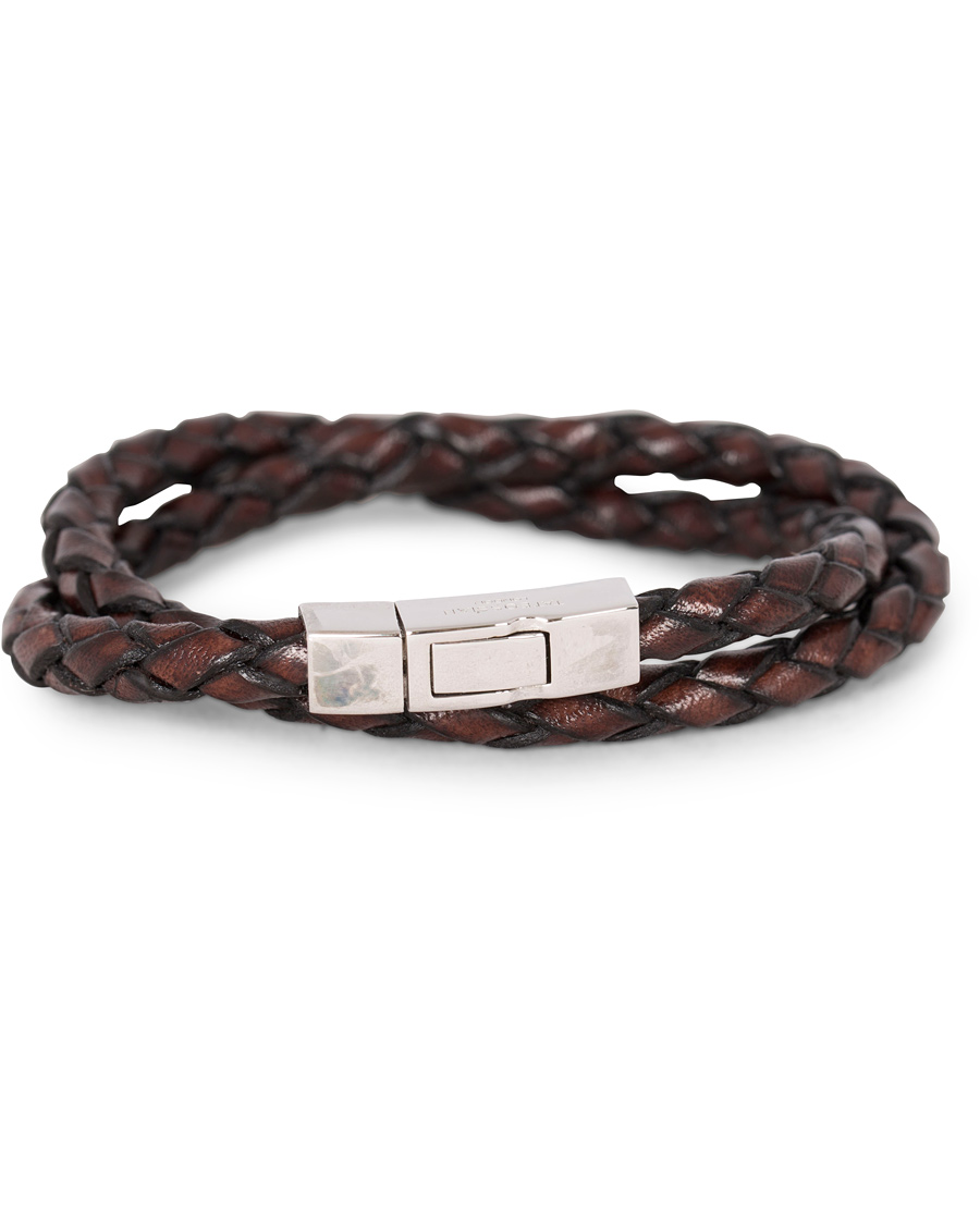 Homme | Tateossian Scoubidou Double Leather Bracelet Brown | Tateossian | Scoubidou Double Leather Bracelet Brown