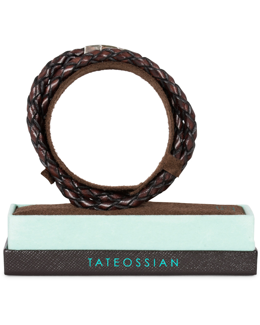Homme | Tateossian Scoubidou Double Leather Bracelet Brown | Tateossian | Scoubidou Double Leather Bracelet Brown