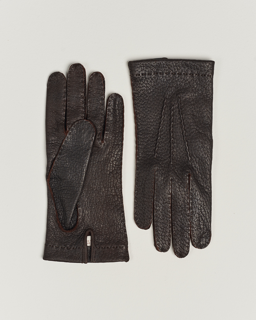 Homme | Hestra Peccary Handsewn Unlined Glove Espresso | Hestra | Peccary Handsewn Unlined Glove Espresso