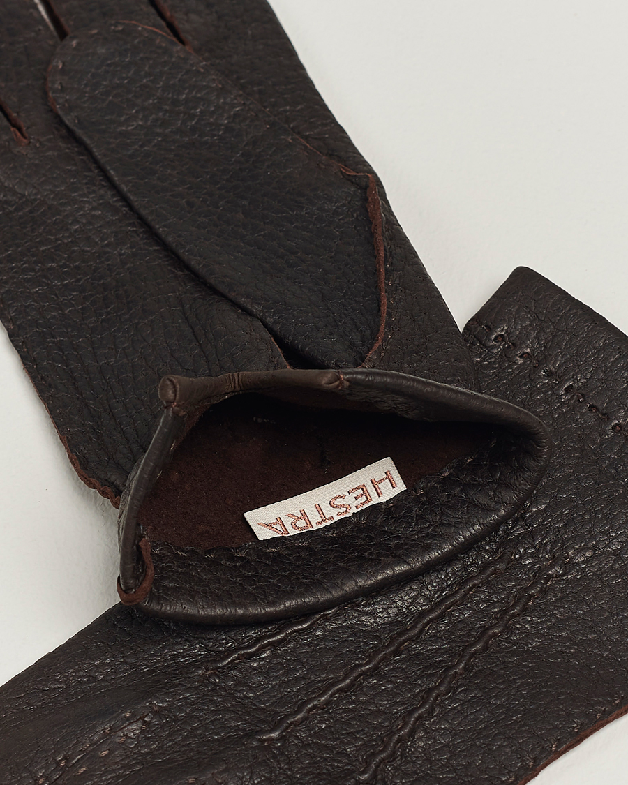 Homme |  | Hestra | Peccary Handsewn Unlined Glove Espresso