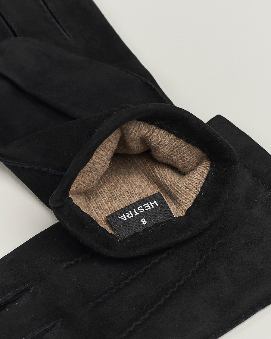 Homme | Business & Beyond | Hestra | Arthur Wool Lined Suede Glove Black