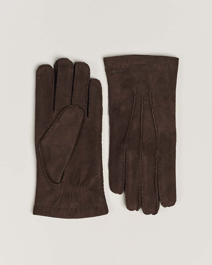 Homme | Gants | Hestra | Arthur Wool Lined Suede Glove Espresso