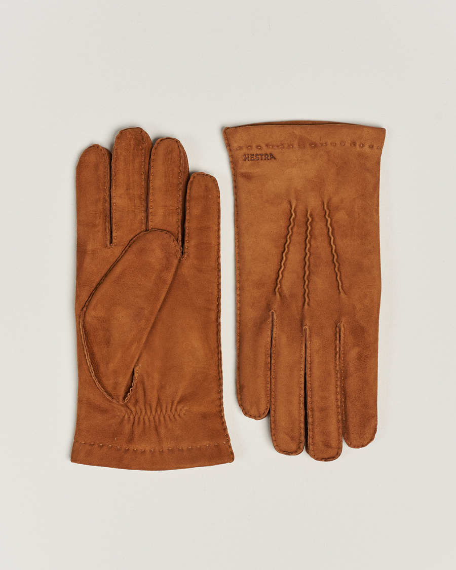 Homme | Hestra Arthur Wool Lined Suede Glove Cognac | Hestra | Arthur Wool Lined Suede Glove Cognac