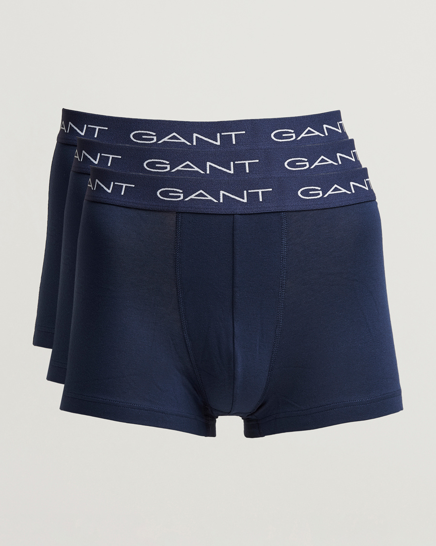Homme | Sous-Vêtements Et Chaussettes | GANT | 3-Pack Trunk Boxer Navy